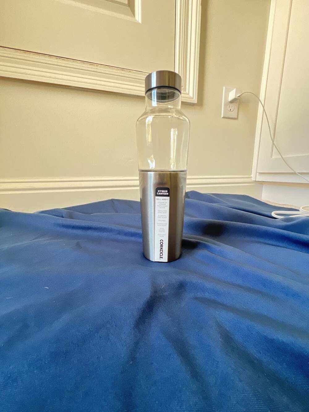 Corkcicle Hybrid Canteen 20oz Glass Water Bottle Stainless Steel